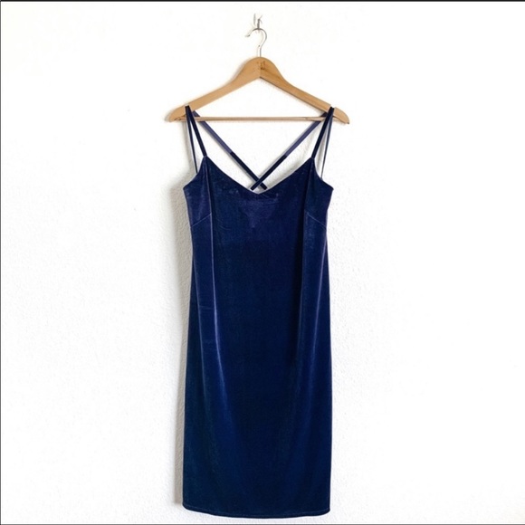 White House Black Market Dresses & Skirts - NWT WHBM Blue Onyx Velvet Slip Dress Sz XXS